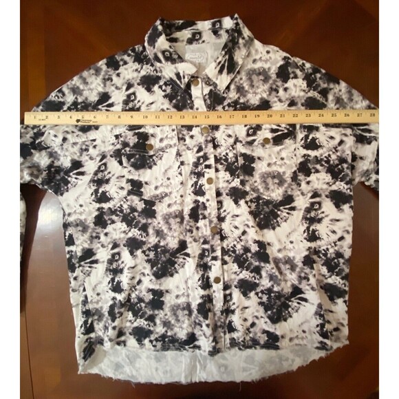 Mudpie Sterling Shacket Black‎ Tie Dye Jacket Shacket NWOT Size M - Picture 7 of 12